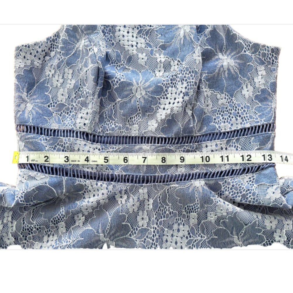 City Triangles Lace Halter Dress Floral Graduation Wedding Coquette Feminine EUC - Picture 6 of 10